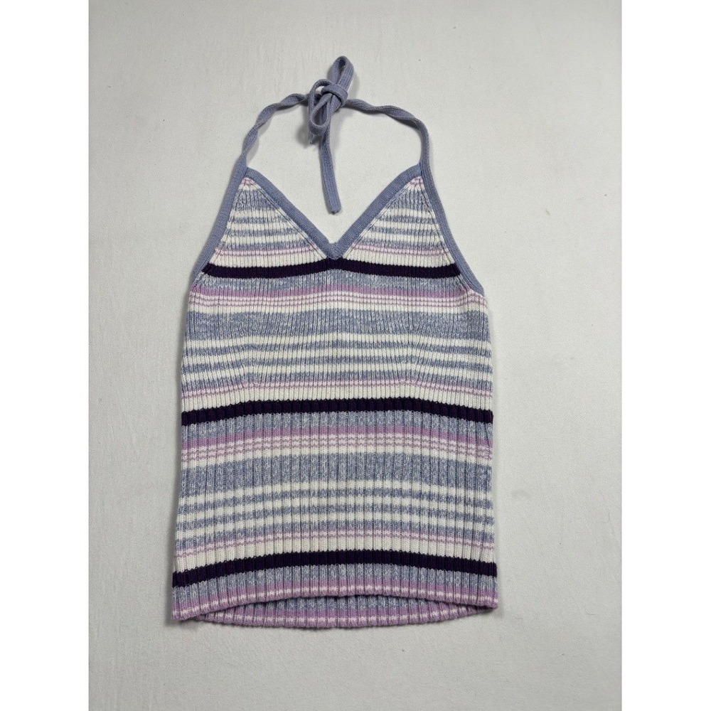 George Blue Asphalt Womens Striped Knit Camisole Tank Top Purple Medium 2416